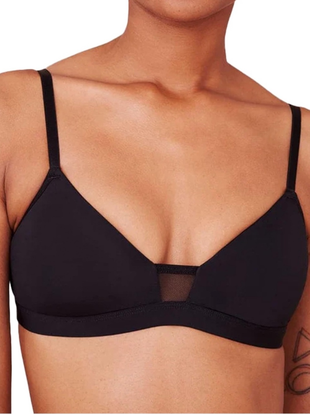 Pepper Limitless Wirefree Scoop Bra triangle bralette in Black SZ L